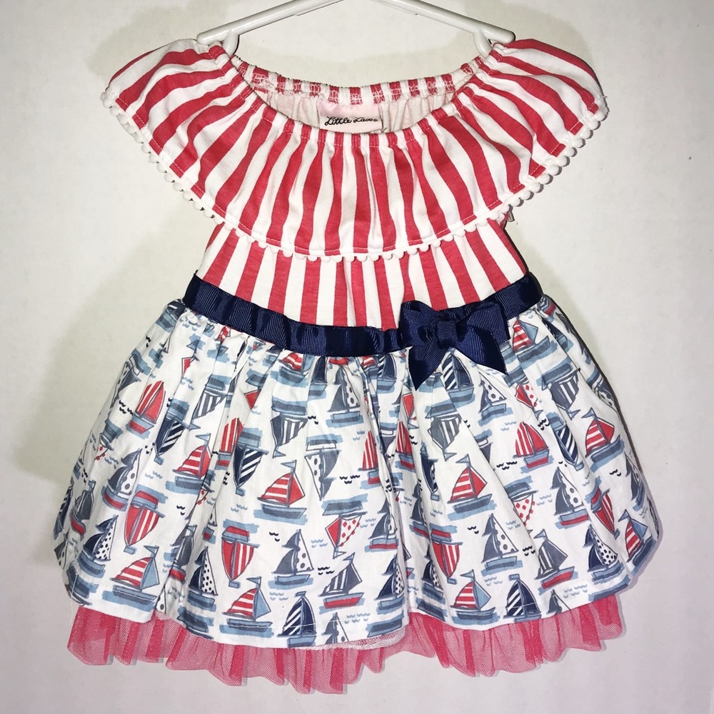 Red, White and Blue Striped Boat Dress